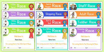 Editable Sports Day Race Certificates Pack - sports day, certificates