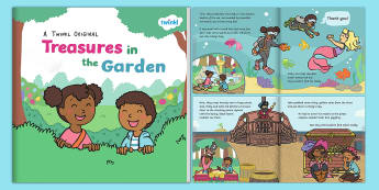 Treasures in the Garden eBook - ebook, outdoor, learning, forest school, relationships, fairy, queen, dragon, pirates, space, moon, 