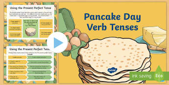 LKS2 Pancake Day Verb Tenses PowerPoint - LKS2, Pancake Day, verb tenses, English, new-2014-curriculum-resources-ks2-english-resources-lower-k