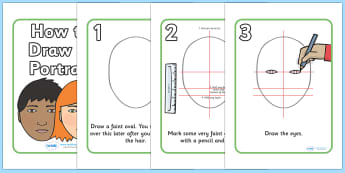 How To Draw A Face - how to draw a face, how to, draw, drawing, face, head, hair, eyes, guide lines, pencil, ruler, art, Arts, instruction