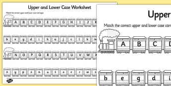 Upper Case and Lower Case Matching Worksheet - alphabet, upper case worksheet, lower case worksheet, cases worksheet, alphabet worksheet, alphabet matching