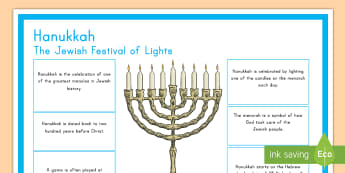 Hanukkah Large Information Display Poster - Judaism, festival of lights, miracle of the oil, menorah, maccabees, jewish, religion, december, fes