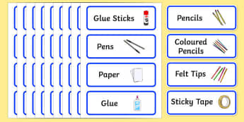 Blue Themed Editable Creative Area Resource Labels - Themed creative resource labels, Label template, Resource Label, Name Labels, Editable Labels, Drawer Labels, KS1 Labels, Foundation Labels, Foundation Stage Labels