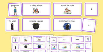 Fantasy Sentence Building Cards EAL - sentence, building, cards