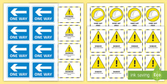 Small World Building Site Signs - Transport and Travel, bob the builder, diggers, small world, imaginary play, builders yard