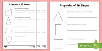 Year 6 Properties of 2D Shapes Activity Worksheets - shapes
