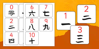 0-10 Numbers in Mandarin Chinese Flash Cards - 0 to 10, 1-10