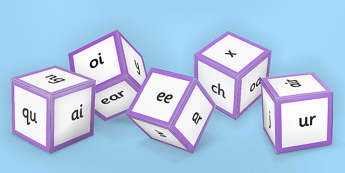 Phase 3 Phoneme Sounds Dice Nets - phase 3, phonemes, sound dice