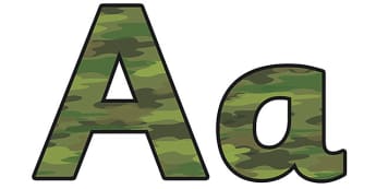 Camouflage Display Lettering (Small) - camouflage display lettering, camouflage lettering, camouflage display letters, small camouflage display lettering
