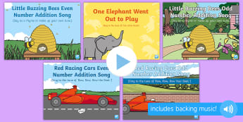 Addition Songs and Rhymes PowerPoints Pack - singing, song time, maths, mathematics, adding, number, 