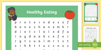 Healthy Eating Word Search - healthy eating, healthy living, healthy eating word search, healthy eating wordsearch, word search, wordsearch, health, words