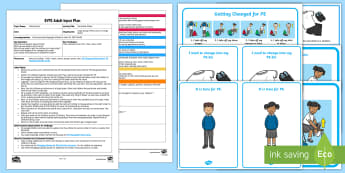 Parachute Chaos Adult Input Plan and Resource Pack - EYFS Uses Everyday Language Related to Time, shape space measure, SSM, getting dressed, pe, changing