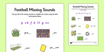 Football Themed Phase 2 Missing Sounds - football, phase 2, sound