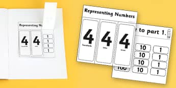 Place Value Flap Book Activity H T U - Place value, flap book