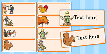 Editable Drawer - Peg - Name Labels (Autumn) - Classroom Label Templates, Resource Labels, Name Labels, Editable Labels, Drawer Labels, Coat Peg Labels, Peg Label, KS1 Labels, Foundation Labels, Foundation Stage Labels, Teaching Labels