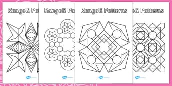 Rangoli Patterns Templates - Diwali Colouring Patterns