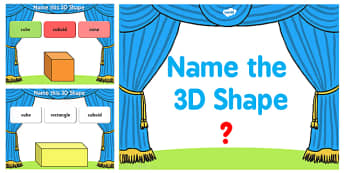 Name the 3D Shape Year 3 PowerPoint Quiz - quiz, 3d, shape, 3