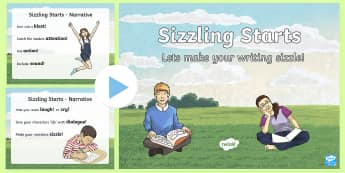 Sizzling Starts Narrative Writing PowerPoint-Australia - Sizzing Starts, Narrative writing, creative writing, writinf prompts, story openers, australia writi