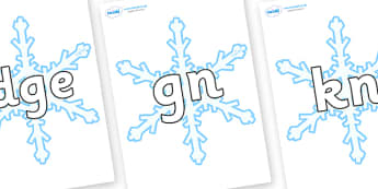 Silent Letters on Snowflake - Silent Letters, silent letter, letter blend, consonant, consonants, digraph, trigraph, A-Z letters, literacy, alphabet, letters, alternative sounds