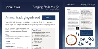 John Lewis Christmas Animal Track Gingerbread Activity