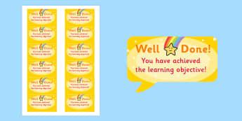  Time Saving Speech Bubble Stickers for Marking Learning Objectives - marking, time saving, stickers, time saving stickers, stickers for marking, learning objectives, learning, objectives, please remember your learning objective, speech bubble sticke