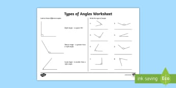 Acute and Obtuse Angles Worksheet - Types of Angles Activities