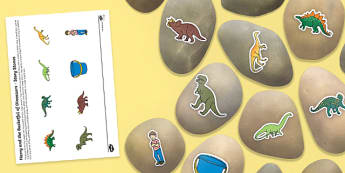 Story Stone Image Cut Outs to Support Teaching on Harry and the Bucketful of Dinosaurs - harry, bucketful, dinosaurs, story stone