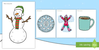 Winter Lacing Cards - winter, winter lacing cards, seasons, snow, snowman, cold, lacing cards