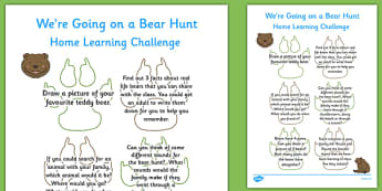 Home Learning Challenge Sheet to Support Teaching on Bear Hunt Reception FS2