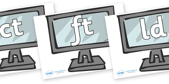 Final Letter Blends on Monitors - Final Letters, final letter, letter blend, letter blends, consonant, consonants, digraph, trigraph, literacy, alphabet, letters, foundation stage literacy