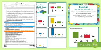 EYFS Add One More Building Brick Busy Bag Plan and Resource Pack - addition, Number, maths, Mathematics, adding, lego, duplo, mega blocks, megablocs, mega Blocs,  