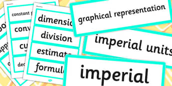 Year 6 2014 Curriculum Measurement Vocabulary Cards - vocab cards