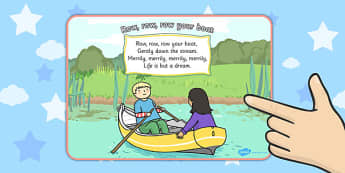 Row Row Row Your Boat Nursery Rhyme Display Poster - displays