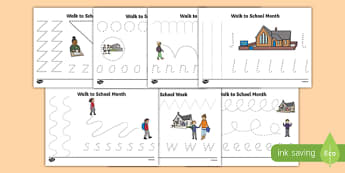 Walk to School Month Pencil Control Activity