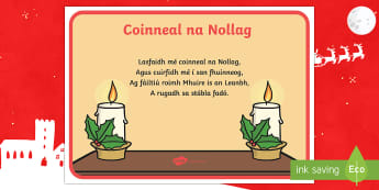 Coinneal na Nollag, Dán Display Poster - Irish, Gaeilge, Christmas, Nollag, Poem, Dán
