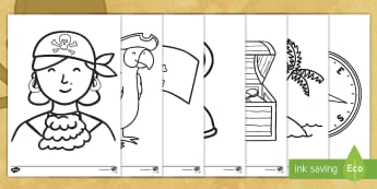 Extra Large Pirate Colouring Pages - pirates, pirate ship, pirate treasure, red beard, pirate activities