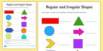 Regular and Irregular Shapes Activity Sheet - regular, irregular, shapes, activity, sheet, worksheet
