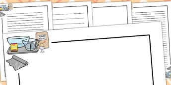 Cooking Page Borders - Cook, cooking, page border, a4 border, template, writing aid, writing border, page template, foundation cooking, cookery, learning to cook, role play, dough