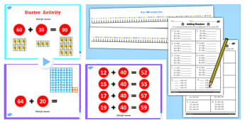 Year 2 Adding 2 Digit Numbers and Tens to Same 10s Not Crossing
