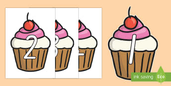 0-100 on Cupcakes Display Numbers - New Zealand, maths, cupcakes, numbers to 100, 0-100, Years 1-3, display, flashcards, number recognit