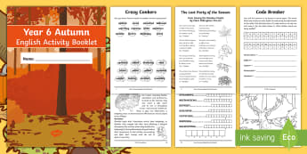 Year 6 Autumn English Activity Booklet - holiday booklet, homework booklet, y6, spag, writing activity, reading activity 