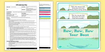Row, Row, Row Your Boat Parachute Activity EYFS Adult Input Plan and Resource Pack - rhyme, PE, physical education, parachute games