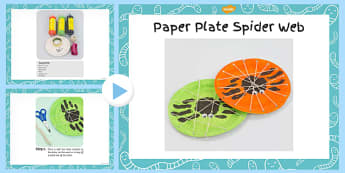 Paper Plate Spider Web Handprint Craft Instructions PowerPoint