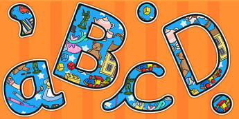 Toys Themed A4 Display Lettering - toys, lettering, letters 