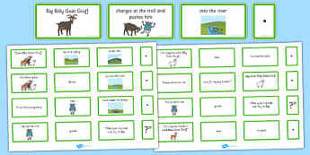 The Three Billy Goats Gruff Sentence Building Cards - billy goats