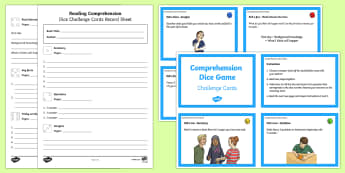 Reading Comprehension Dice Activity - reading, books, literacy