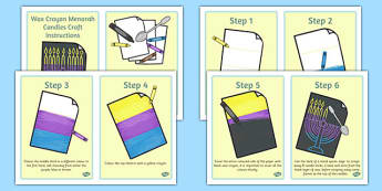 Wax Crayon Menorah Candles Craft Instructions - menorah, craft