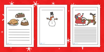 Christmas Writing Frames - christmas, writing frames, themed writing frames, writing guides, writing templates, writing aids, lined guides, lined pages