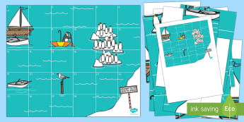 Journey to the South Pole Bee-Bot Mat - Lost and Found, Oliver Jeffers, polar regions, bee-bot, ict, utw, it, technology, bee bot