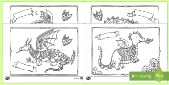 Dragons Mindfulness Colouring Sheets - Mindfulness Colouring